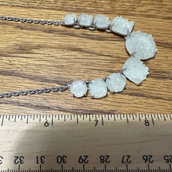 NWT Lucky Brand Cream Color Druzy Statement Necklace 16” - Picture 5 of 5